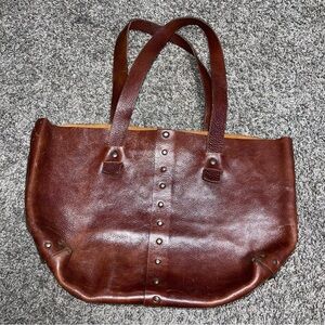 Vin Baker Brown Leather Tote Bag